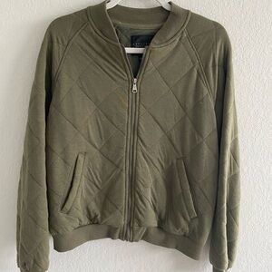 $130 Sanctuary Anthropologie Military Army Green Quilted Bomber Jacket Coat